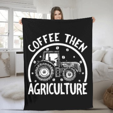 Discover Coffee Then Agriculture Tractor and Coffee Lover Fleece Blankets