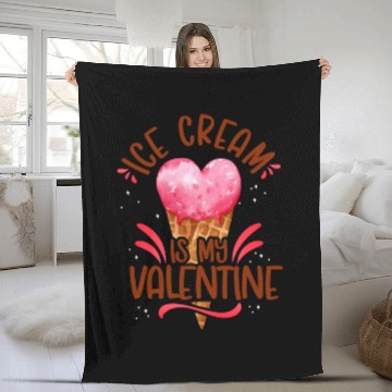 Discover Ice Cream Valentines Day Heart Fleece Blankets