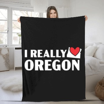 Discover I Really Love Oregon USA America Oregonians Fleece Blankets