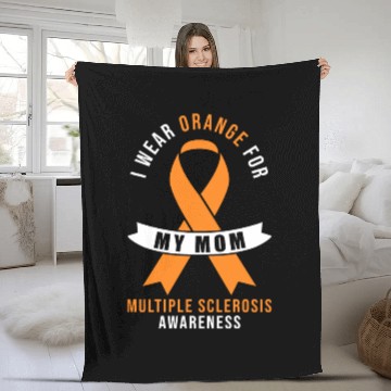 Discover I Wear Orange For My Mom - Orange Ribbon MS Fleece Blankets