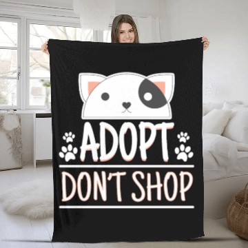 Discover Adopt Dont Shop Pet Adoption Awareness Fleece Blankets
