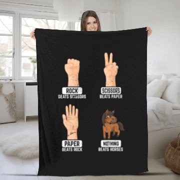 Discover Rock Paper Scissors Nothing Beats Horses Horse Rid Fleece Blankets