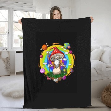 Discover Psychedelic Hippie Mushroom Wizard Fleece Blankets