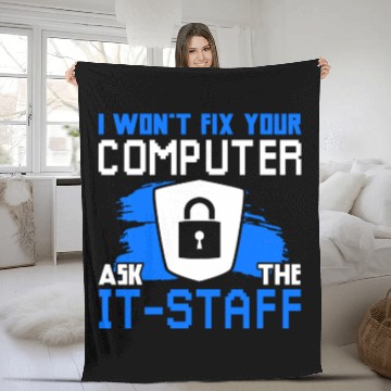 Discover Cyber Security Funny Computer Fleece Blankets