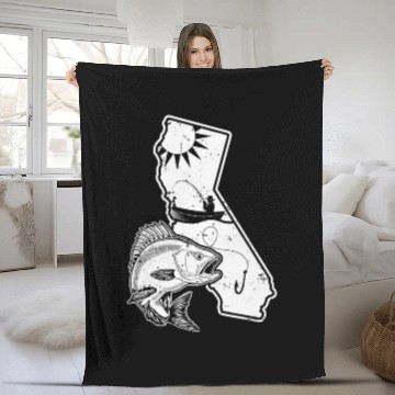 Discover Retro California Fishing Surfen Fun Fleece Blankets