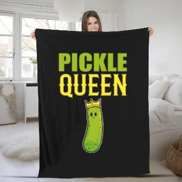 Discover Pickle Queen Head Chef Gift Fleece Blankets