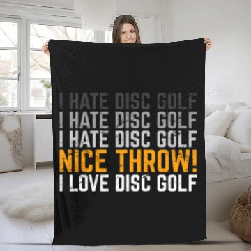 Discover I Love Disc Golf Funny Disc Golf Player Funny Fris Fleece Blankets
