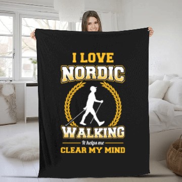 Discover I Love Nordic Walking It Helps Me Clear Mind walk Fleece Blankets