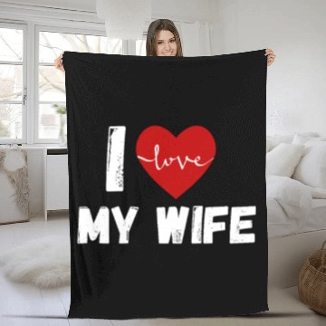 Discover I Love My Wife Funny design Classic Fleece Blankets