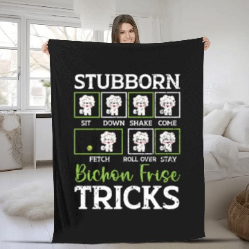 Discover Stubborn Bichon Frise Tricks Bichon Frise Owner Fleece Blankets