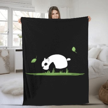 Discover Animal Love Cartoon Panda Ecosystem Nature Grass Fleece Blankets