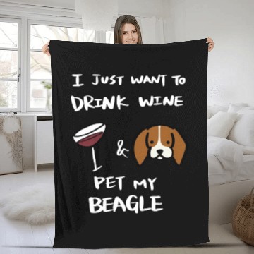 Discover Drink Wine And Pet My Beagle Fleece Blankets