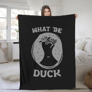 Discover What The Duck?! Surprised Cool Duck Fleece Blankets