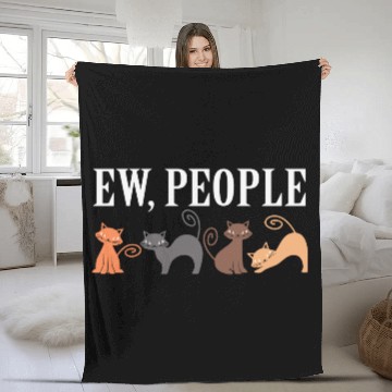 Discover Ew People meowy Cat Lover Fleece Blankets