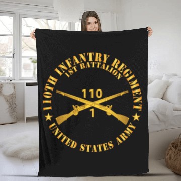 Discover Army 1st Battalion 110th Infantry Regiment Br X 30 Fleece Blankets