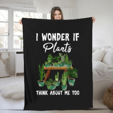 Discover I Wonder If Plants Think About Me Too Cute Funny P Fleece Blankets