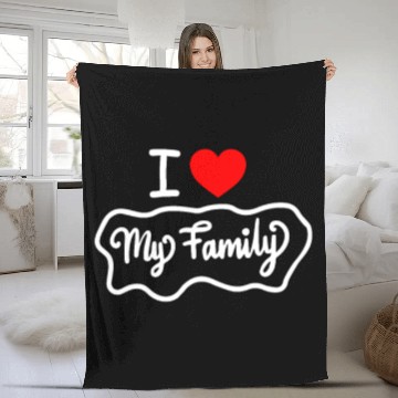 Discover I Love My Family Funny design Classic Fleece Blankets