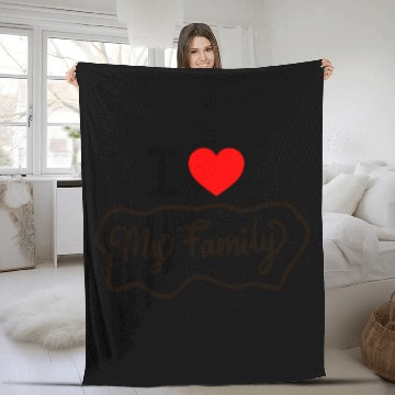 Discover I Love My Family Funny design Classic Fleece Blankets