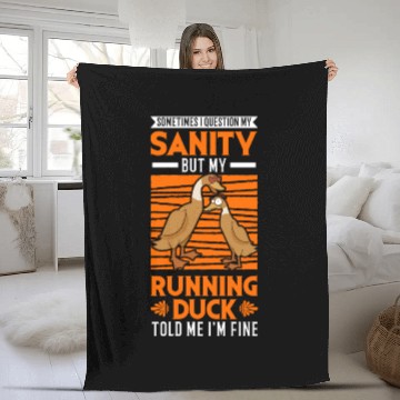 Discover Running Duck Sanity Fleece Blankets