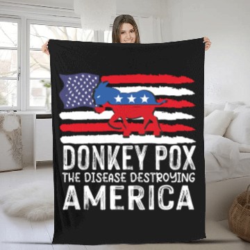 Discover Donkey Pox The Disease Destroying America Funny Fleece Blankets