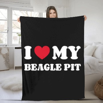 Discover I Love My Beagle Pit Fleece Blankets
