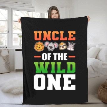 Discover Uncle of the Wild One Nephew Niece Fleece Blankets