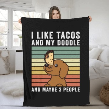 Discover I Like Tacos And My Goldendoodle Fleece Blankets