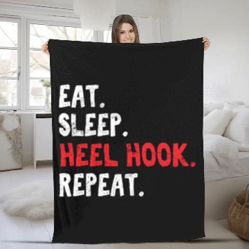 Discover Eat Sleep Heel Hook Repeat Brazilian Jiu Jitsu BJJ Fleece Blankets