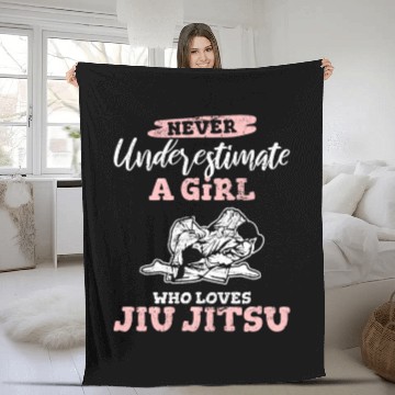 Discover Never Underestimate A Girl Who Loves JiuJitsu BJJ Fleece Blankets