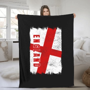 Discover England flag Fleece Blankets