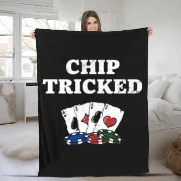 Discover Chip Tricked Casino Gambler Gambling Bettor Poker Fleece Blankets