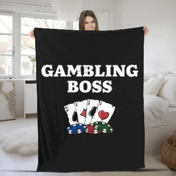 Discover Gambling Boss Casino Poker Gaming Place Poker Fleece Blankets