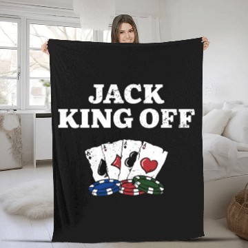 Discover Jack King Off Card Games Poker Card Player Poker Fleece Blankets