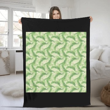 Discover Watercolor Tropical Jungle Palm Leaves Fleece Blankets