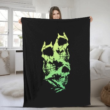Discover Bone Face - Lemon Fleece Blankets