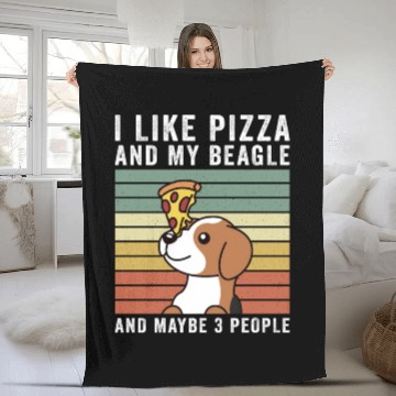 Discover I Like Pizza And My Beagle And Maybe 3 People Fleece Blankets