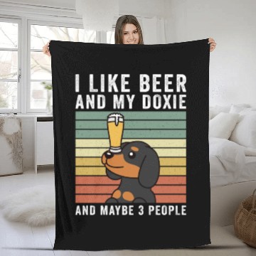 Discover I Like Beer And My Dachshund And Maybe 3 People Fleece Blankets