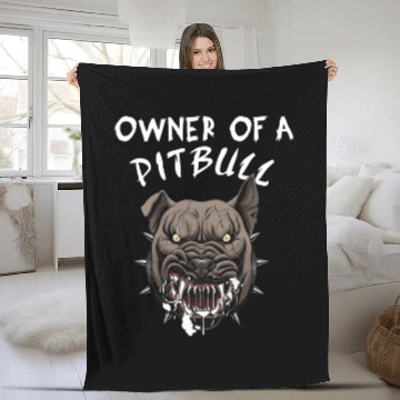 Discover Owner of a pitbull dogs lover Fleece Blankets