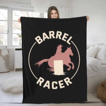 Discover Barrel Racer Rodeo Racing Horse Riding Race Funny Fleece Blankets