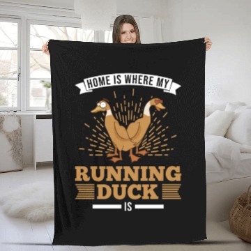 Discover Home Is Where My Running Duck Laufente Fleece Blankets