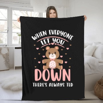 Discover Bear Stuffed Animal Family Pregnant Fleece Blankets
