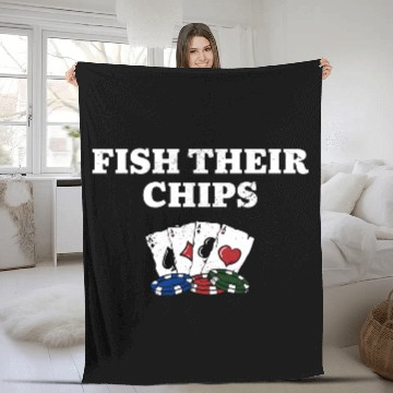 Discover Fish Their Chips Casino Gambler Gambling Bettor Fleece Blankets