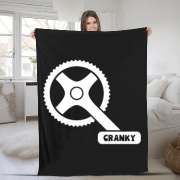 Discover Cranky - Funny Cyclist Gift Fleece Blankets