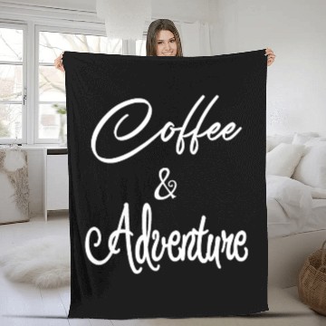 Discover coffee mountain adventure Fleece Blankets