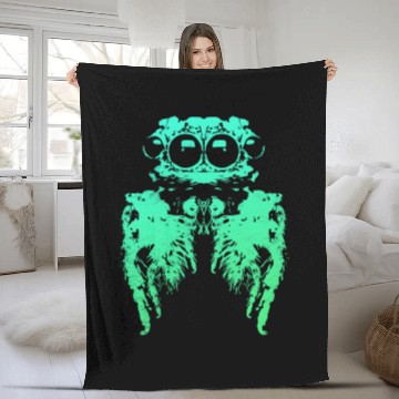 Discover Spider Eyes - Green Fleece Blankets