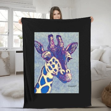 Discover Blue Giraffe Fleece Blankets