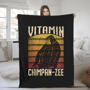 Discover Vitamin Chimpanzee Monkey Animal Zookeeper Fleece Blankets