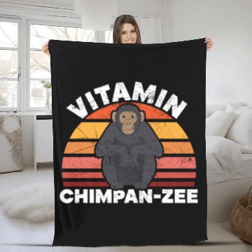 Discover Vitamin Chimpanzee Monkey Animal Zookeeper Fleece Blankets