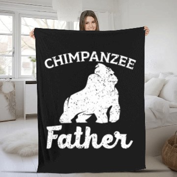Discover Chimpanzee Father Monkey Wildlife Animal Zookeeper Fleece Blankets