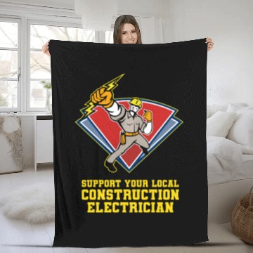 Discover Electrician Electrical Engineer Lineman Fleece Blankets